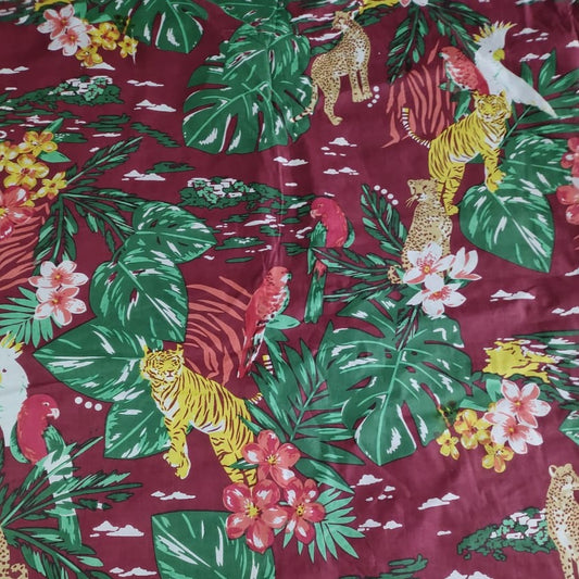 Jungle Red cotton cambric 44 inches width Fabric per meter