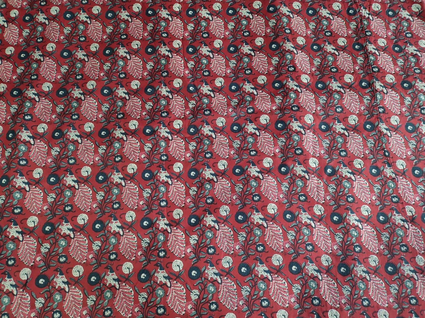 Kainat Red cotton cambric 44 inches width Fabric per meter