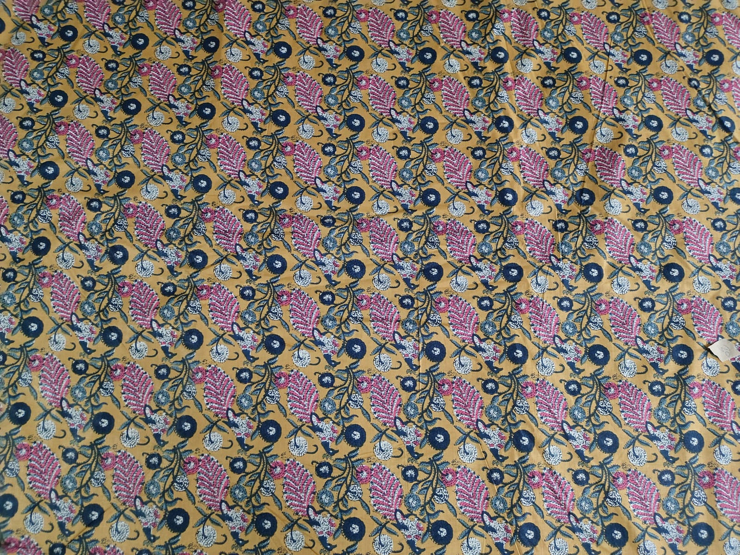 Kainat Mustard cotton cambric 44 inches width Fabric per meter