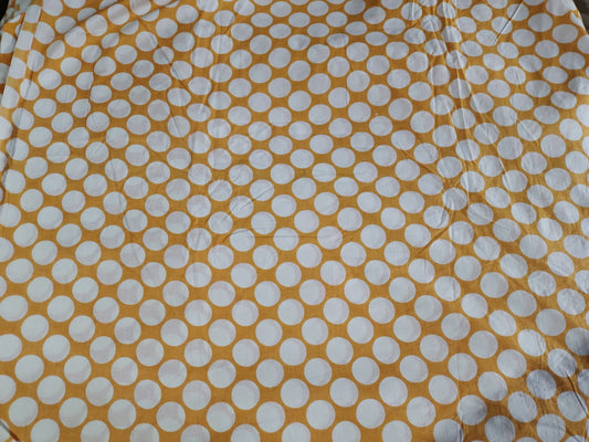 Polka Circles yellow cotton cambric 44 inches width Fabric per meter