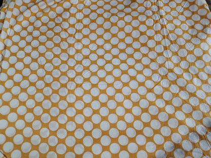 Polka Circles yellow cotton cambric 44 inches width Fabric per meter
