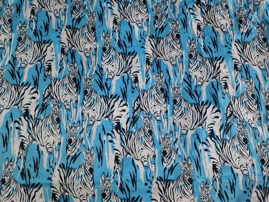 Zebra Blue cotton cambric 44 inches width Fabric per meter