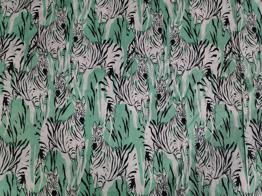 Zebra Mint Green cotton cambric 44 inches width Fabric per meter