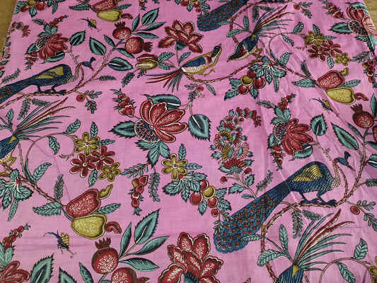 Peacock Pink cotton cambric 44 inches width Fabric per meter