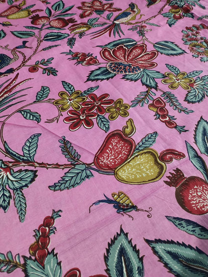 Peacock Pink cotton cambric 44 inches width Fabric per meter