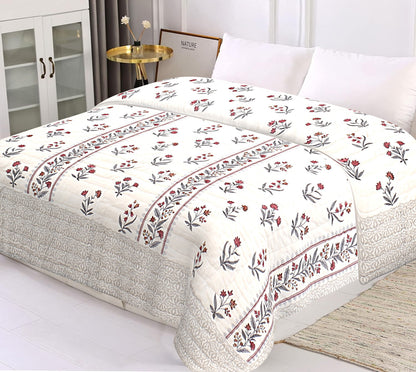Block Print Soft Jaipuri Razai Quilt- 4