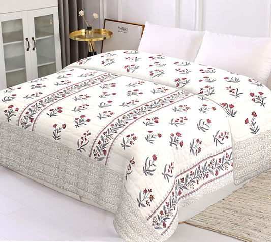 Block Print Soft Jaipuri Razai Quilt- 4