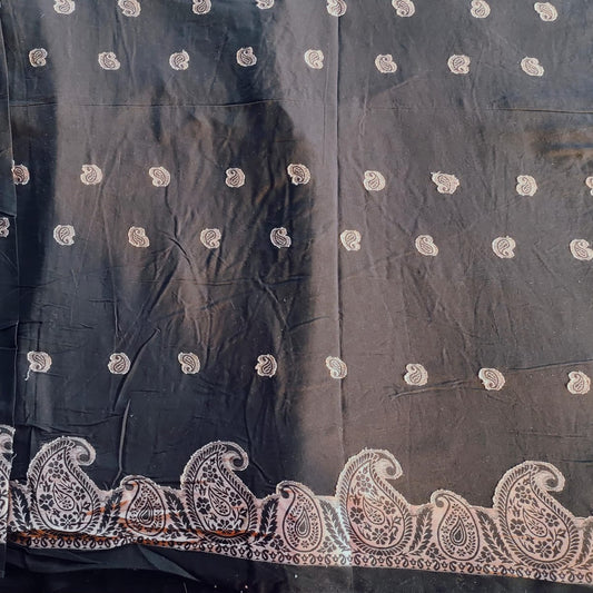 Black cotton Jaquard width 44 inches Fabric per meter