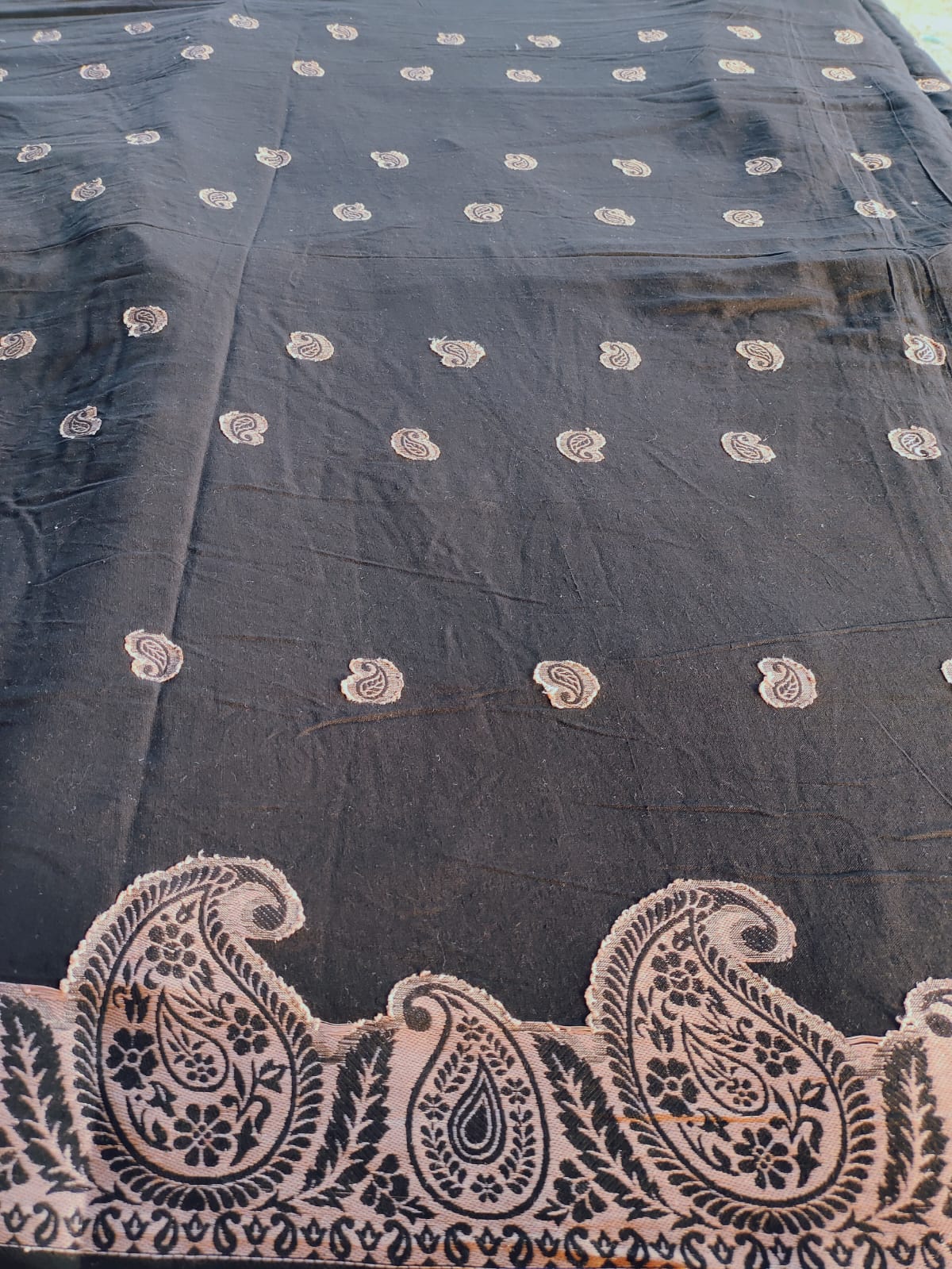 Black cotton Jaquard width 44 inches Fabric per meter