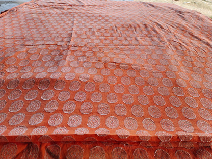 Orange Cotton Jaquard width 44 inches Fabric per meter