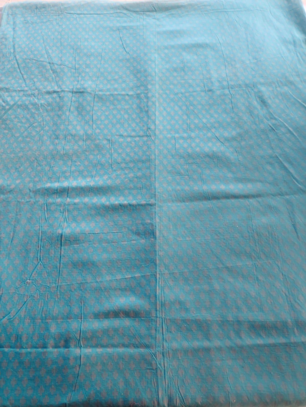 Blue cotton Jaquard width 44 inches Fabric per meter