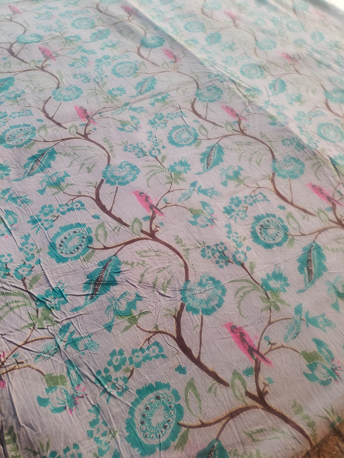 Floral Stems cotton cambric width 44 inches Fabric per meter