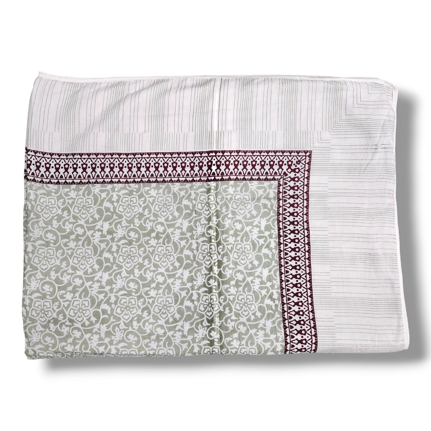 Malmal AC Quilt/Dohar-Floral green -Single Bed