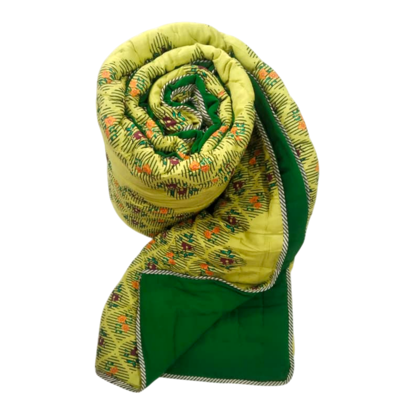 Lime Green Cotton Rayon single Quilt