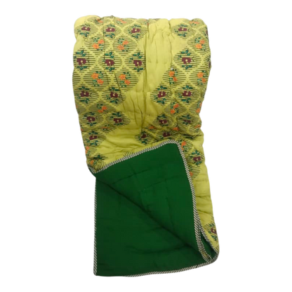Lime Green Cotton Rayon single Quilt