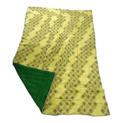 Lime Green Cotton Rayon single Quilt