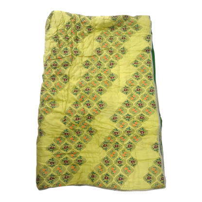 Lime Green Cotton Rayon single Quilt
