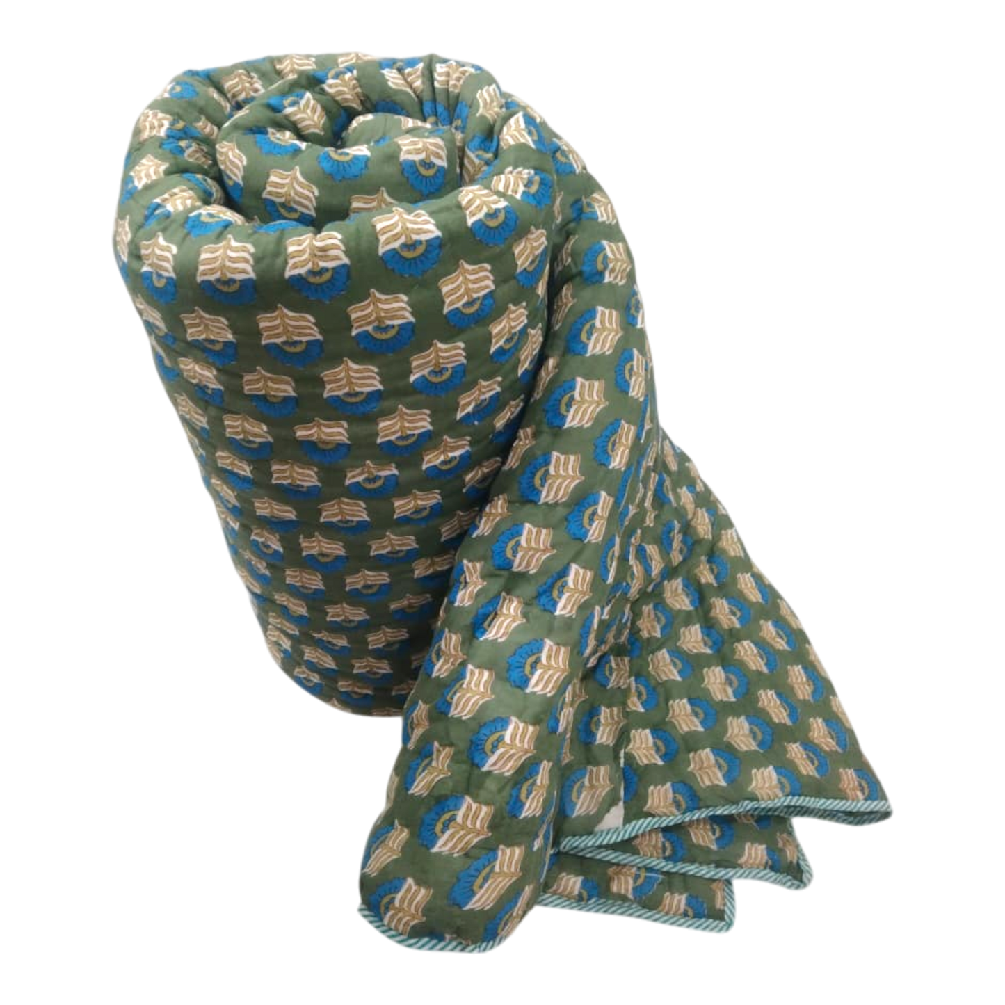 Teal Cotton cambric single Quilt