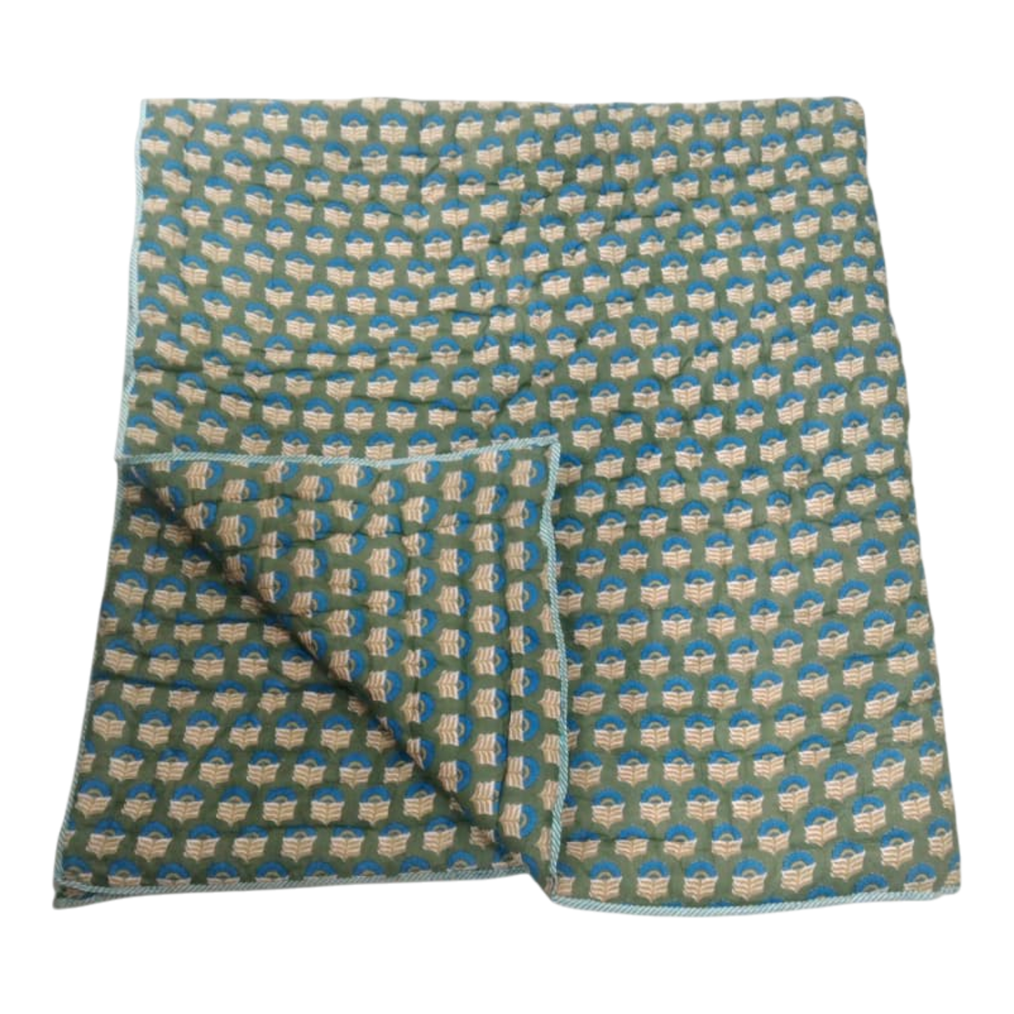 Teal Cotton cambric single Quilt