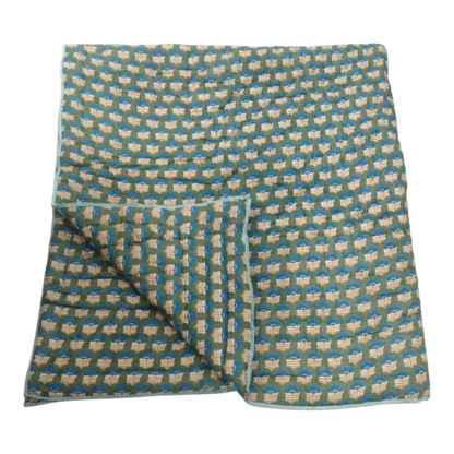 Teal Cotton cambric single Quilt
