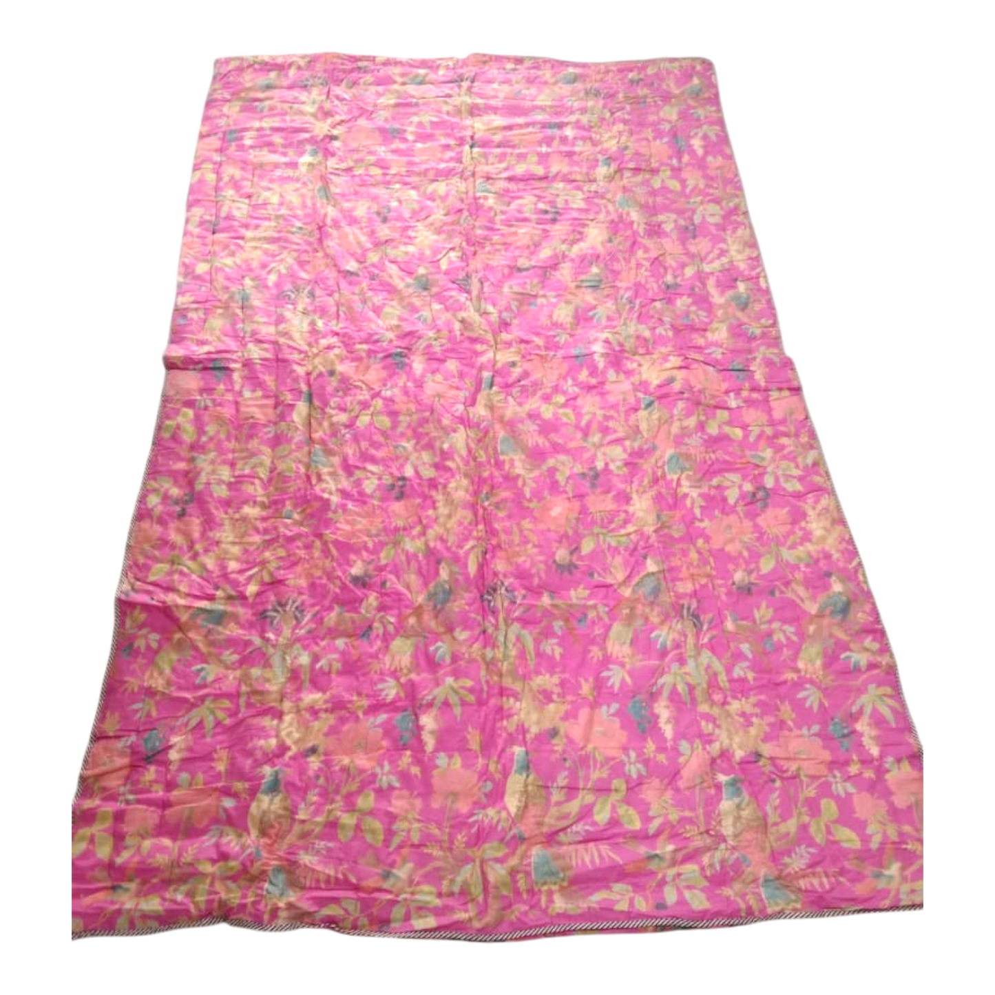Pink Birds of Paradise Cotton cambric single Quilt