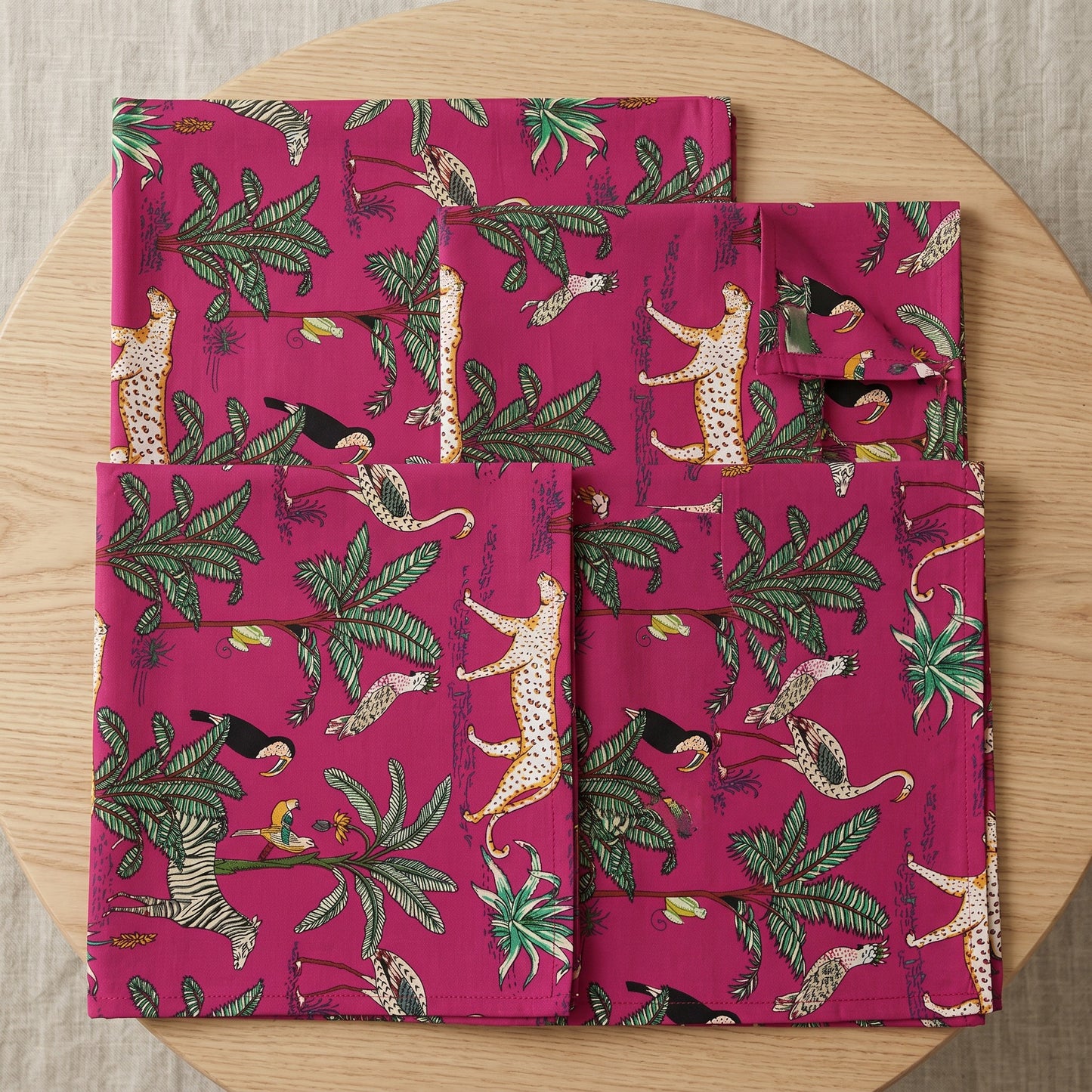 Jungle Toile Set of 6 Cotton Cambric Napkins