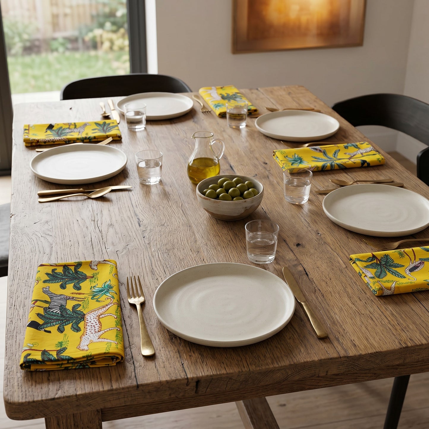 Jungle Toile Set of 6 Cotton Cambric Napkins