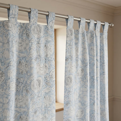 Soft Pastel Cotton Cambric Curtain Pair