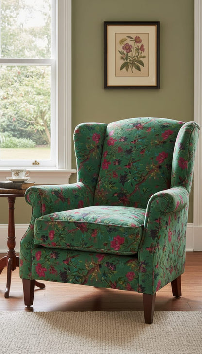 Limited time holiday sale Birds of Paradise Velvet fabric for upholstery-Green