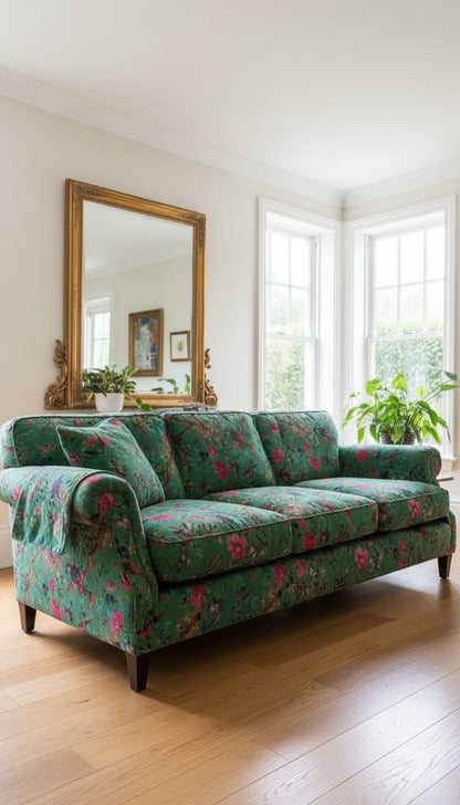 Limited time holiday sale Birds of Paradise Velvet fabric for upholstery-Green