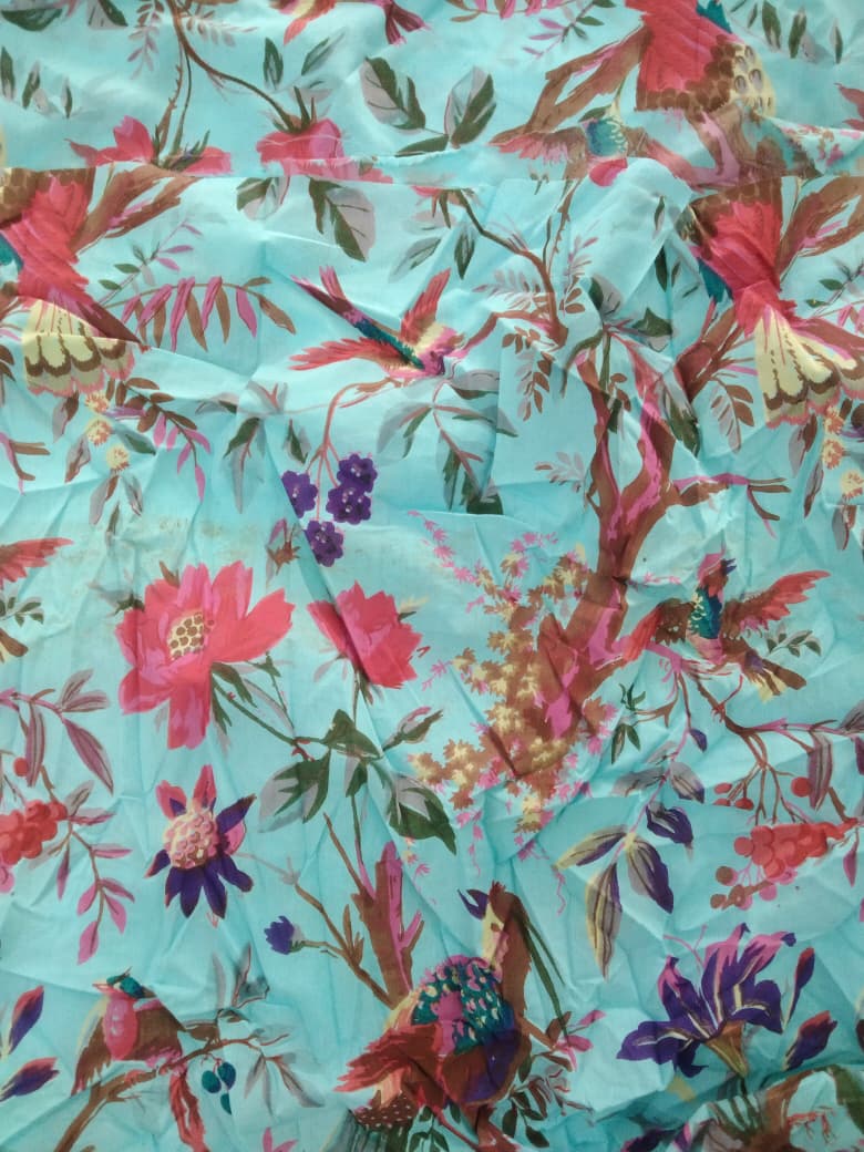 Birds of Paradise Cotton Cambric width 44 inches Fabric per meter