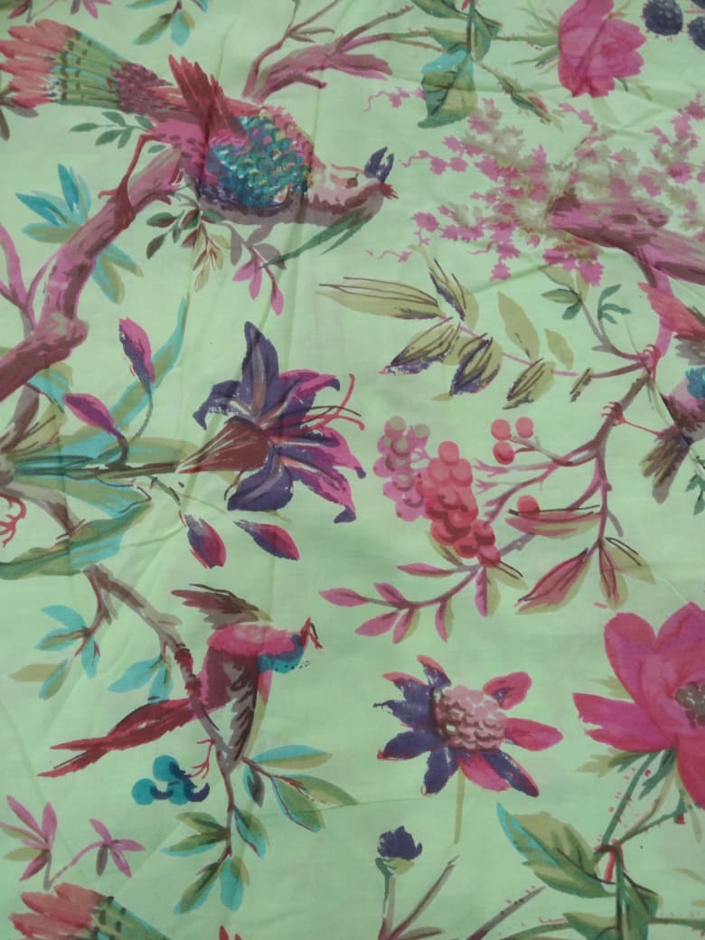 Birds of Paradise Cotton Cambric width 44 inches Fabric per meter