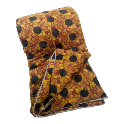 Mustard yellow and black Cotton cambric single Quilt