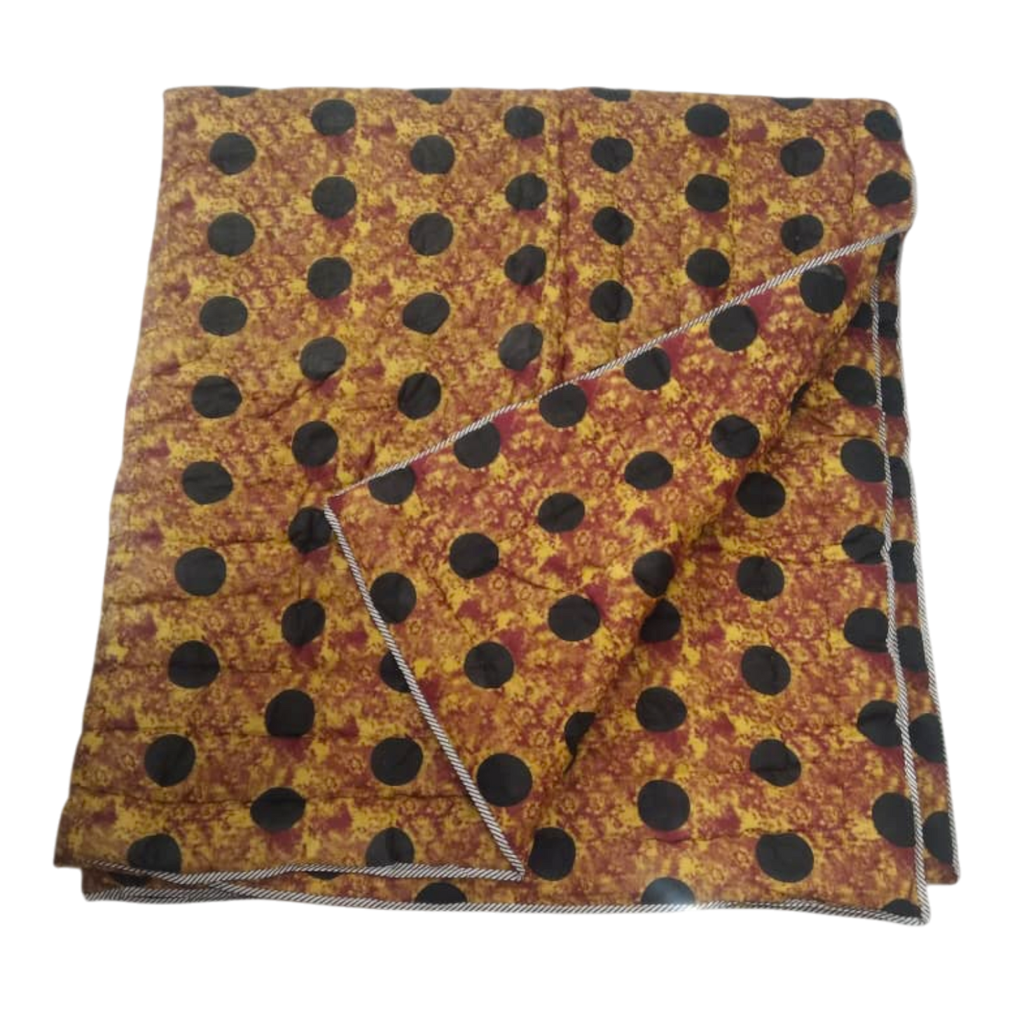 Mustard yellow and black Cotton cambric single Quilt