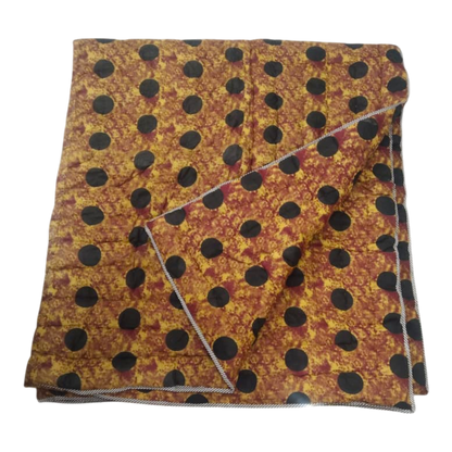 Mustard yellow and black Cotton cambric single Quilt