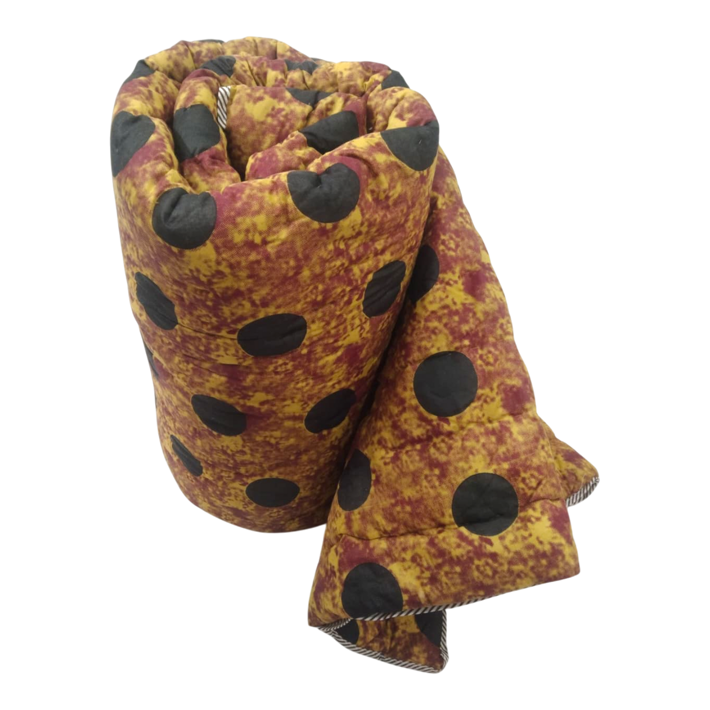 Mustard yellow and black Cotton cambric single Quilt