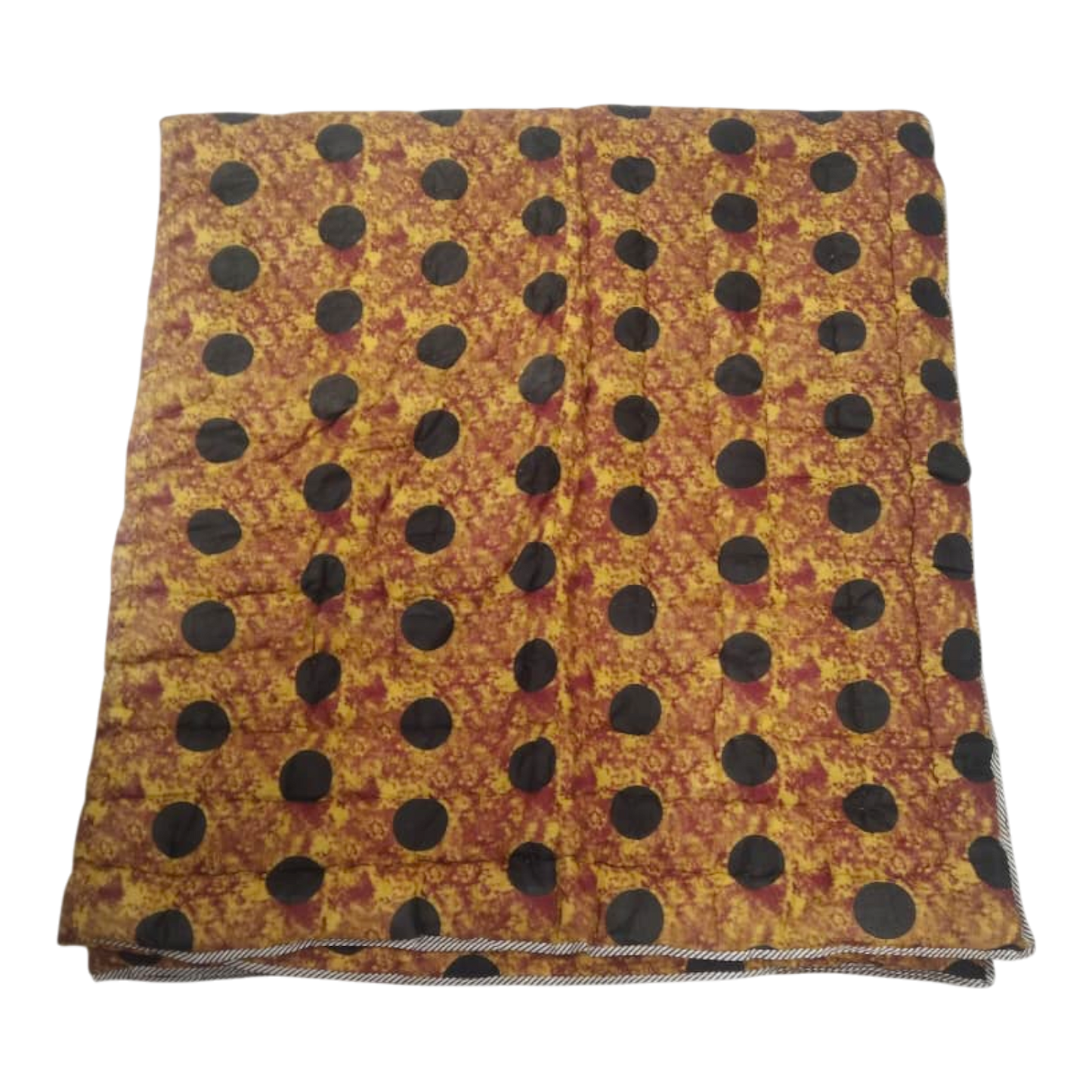 Mustard yellow and black Cotton cambric single Quilt