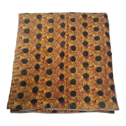 Mustard yellow and black Cotton cambric single Quilt