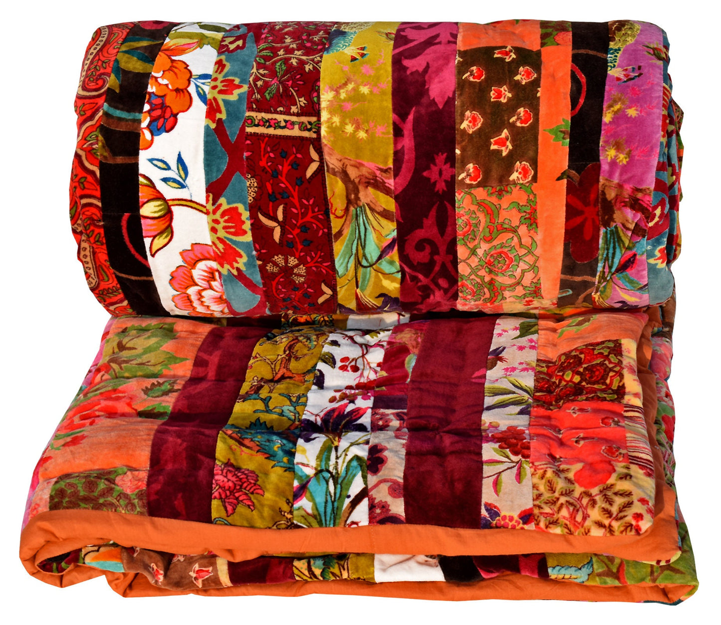 Patch work 250 GSM Velvet Quilt