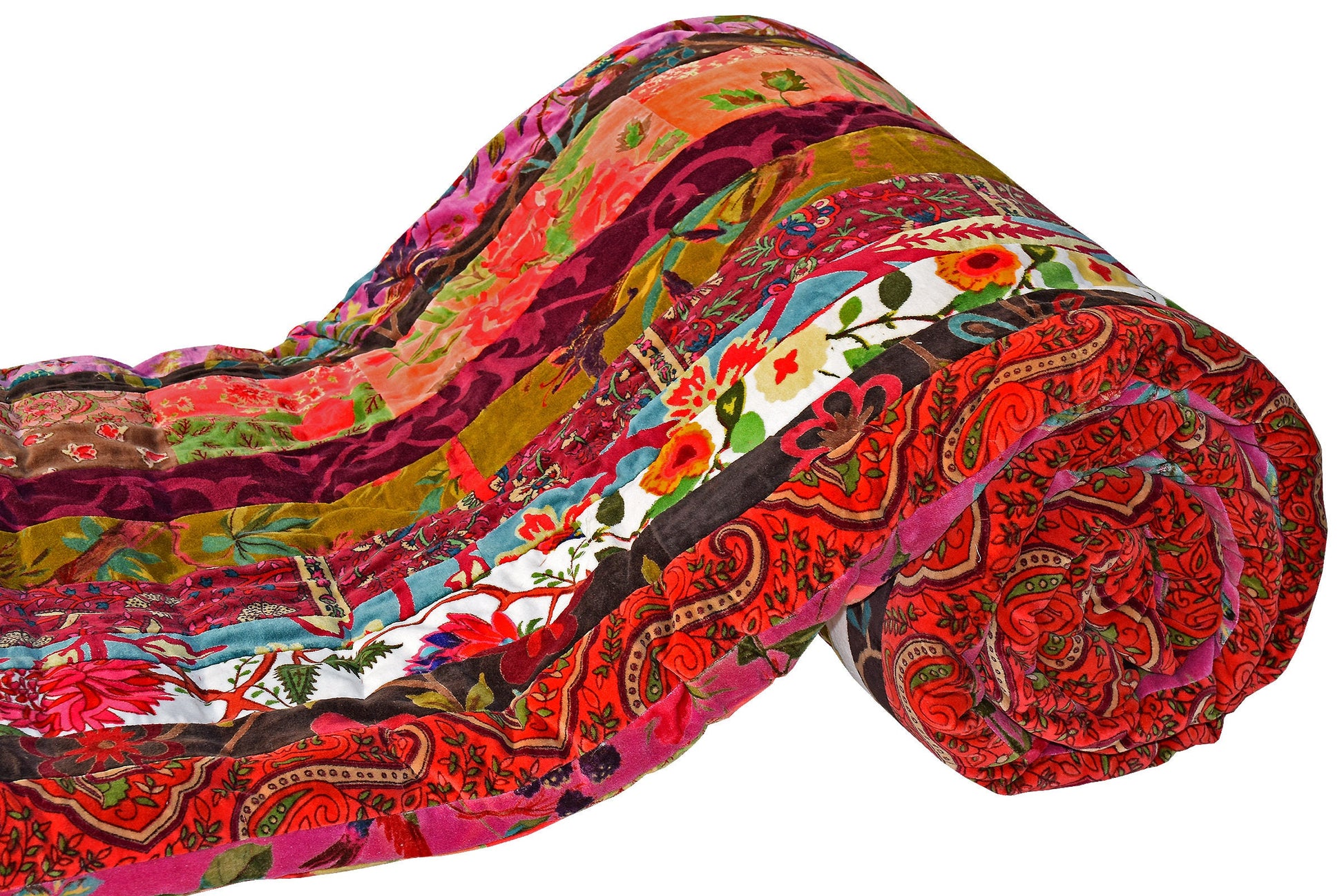 Patch work 250 GSM Velvet Quilt