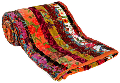 Patch work 250 GSM Velvet Quilt