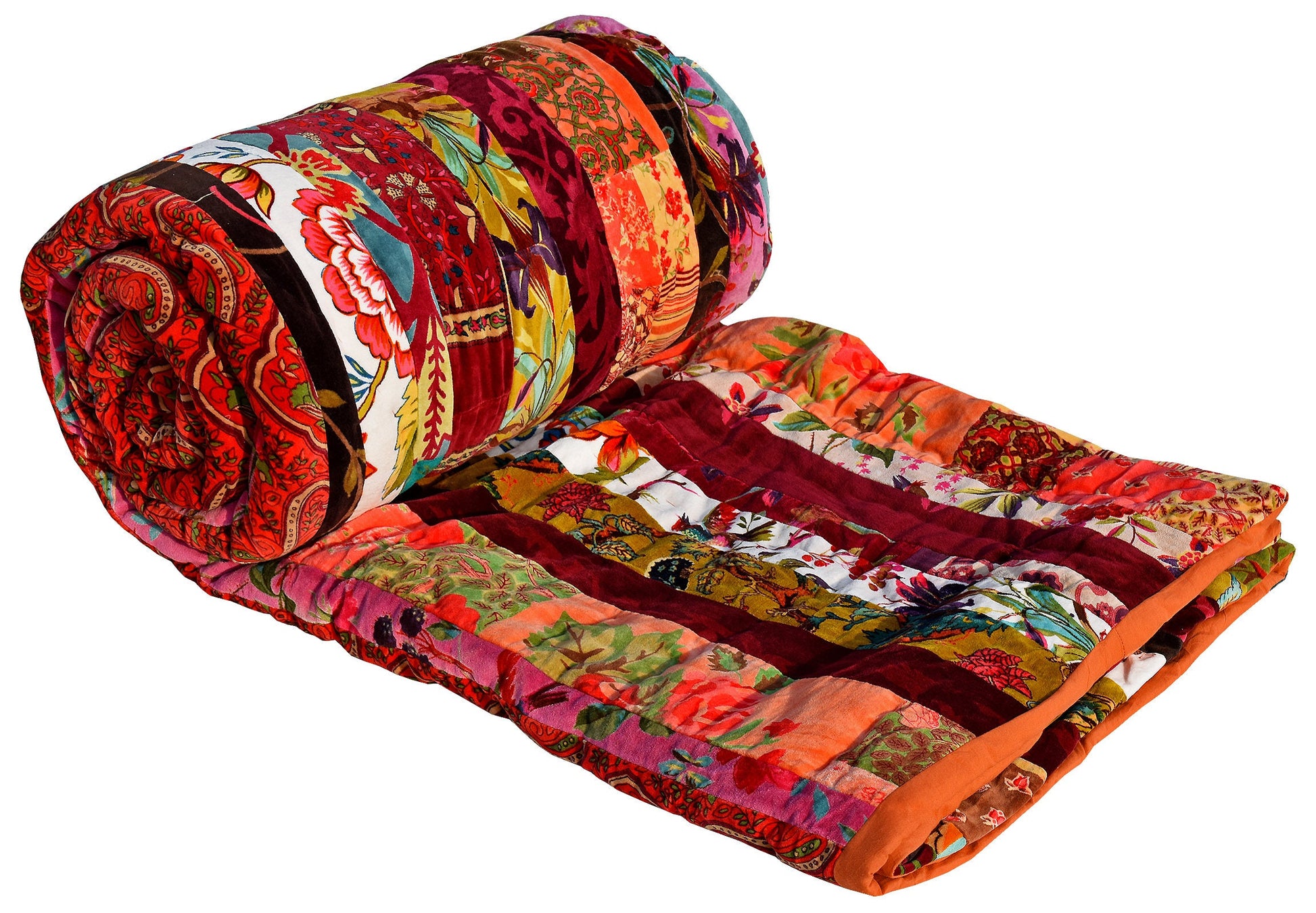 Patch work 250 GSM Velvet Quilt