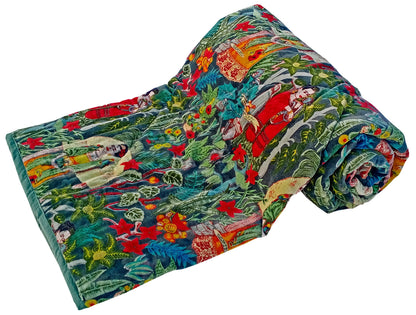Velvet Quilt Frida Kahlo Inspired- Green