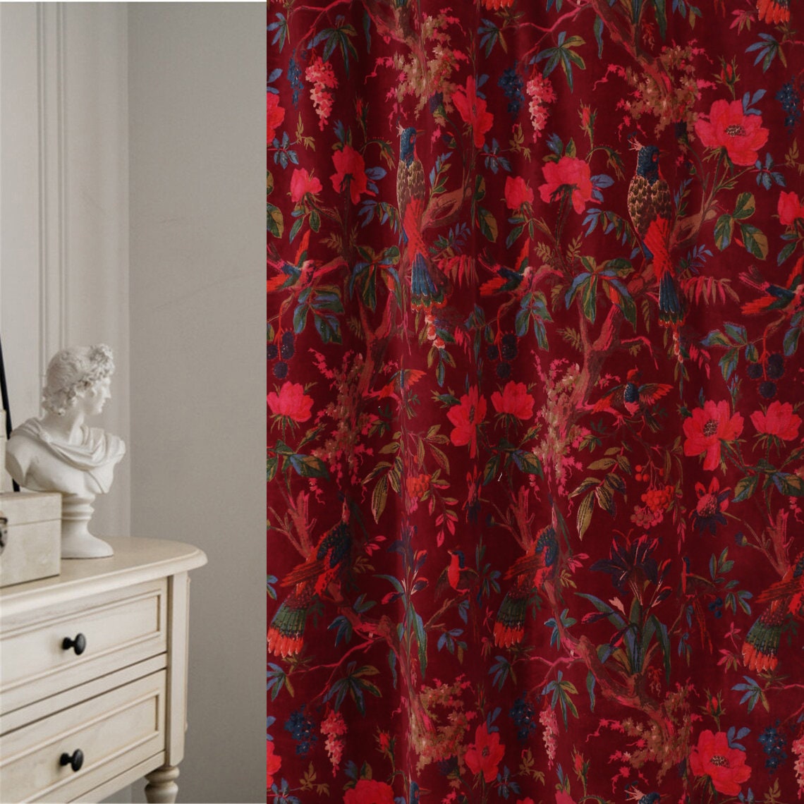 limited time holiday sale Birds of Paradise 1 Velvet Curtain