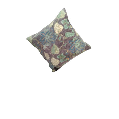 Cotton velvet 18x18 inches printed cushion cover - brown floral