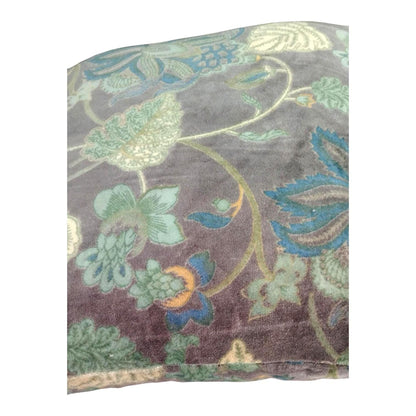 Cotton velvet 18x18 inches printed cushion cover - brown floral
