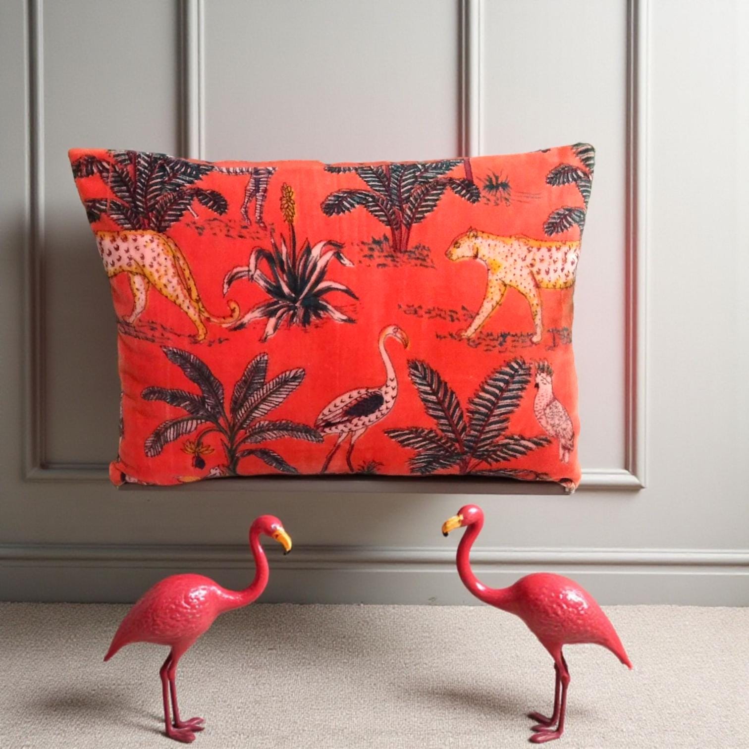 Jungle Velvet Cushion Cover/ Sham cover 30x50 cms