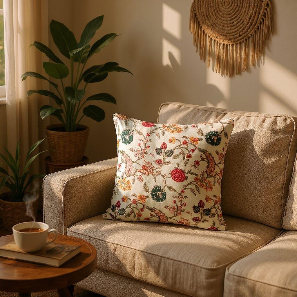 floral cushion cover 18x18 inches