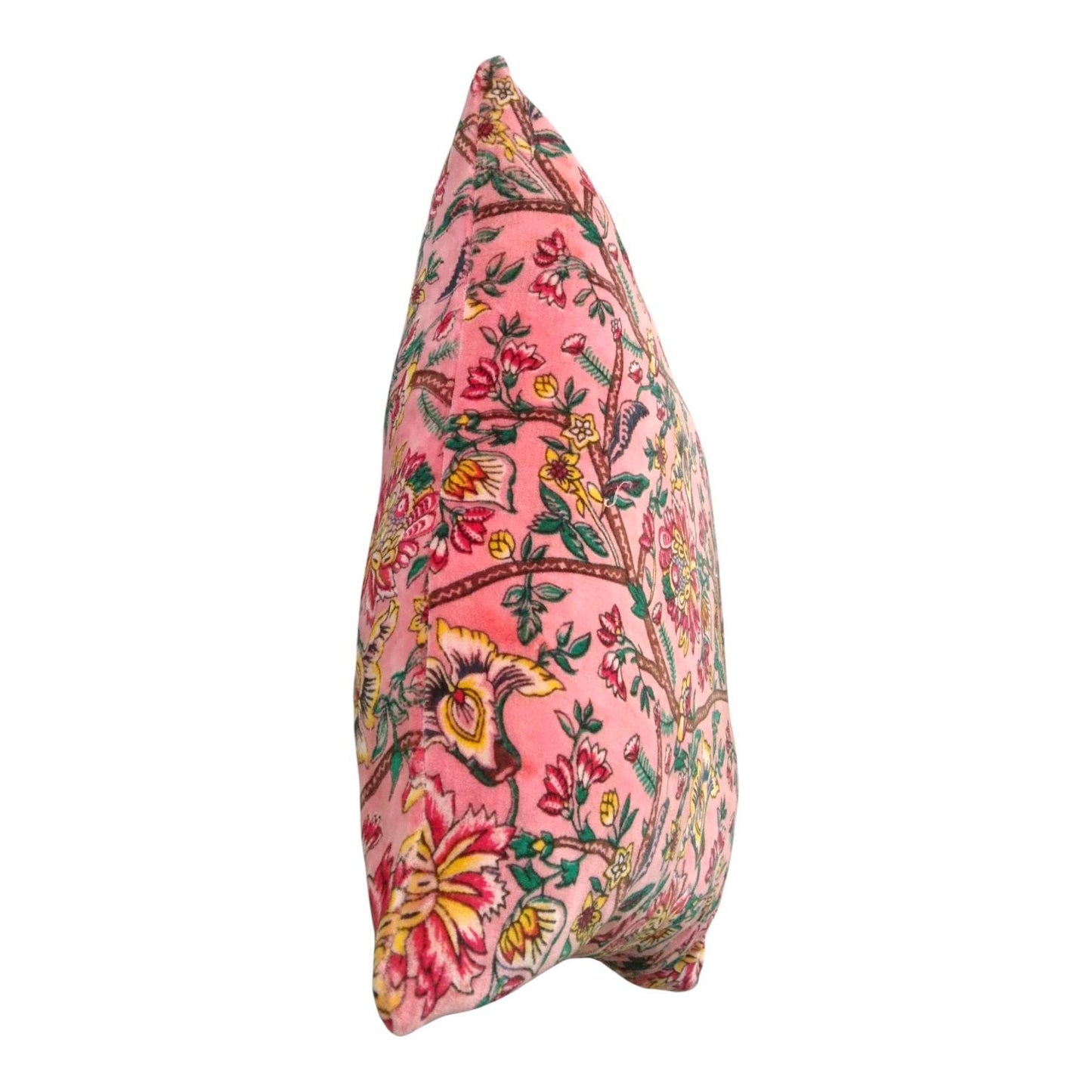 Decorative Floral Throw Pillow Cover, Pink with Botanical Print, Cotton, Square, Indoor Home Decor for Chair, Couch