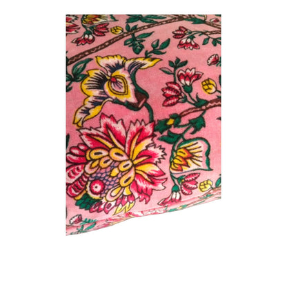 Decorative Floral Throw Pillow Cover, Pink with Botanical Print, Cotton, Square, Indoor Home Decor for Chair, Couch